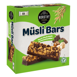 Nordthy Müsli Bars - hasselnødder & mørk chokolade