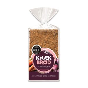 Knækbrød Grøntsager fra Nordthy med klar emballage og grøntsagsmotiv